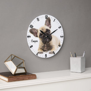 Adorable Personalised Dog Photo  Large Clock
