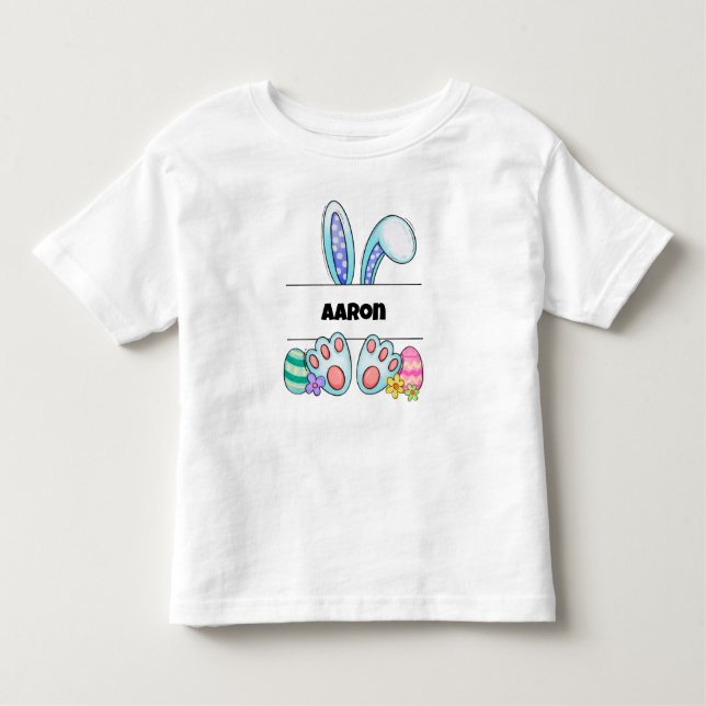 Adorable Personalised Easter Bunny  Toddler T-Shirt (Front)