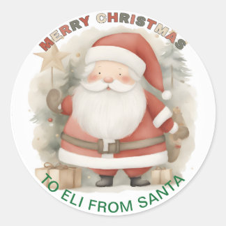 Adorable Personalised Gift Tag Sticker from SANTA!