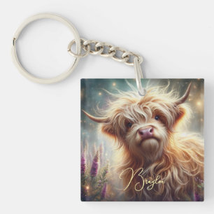 Adorable Personalised Highland Cow Keychain