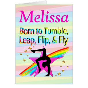 ADORABLE PERSONALIZED GYMNASTICS NOTE CARDS