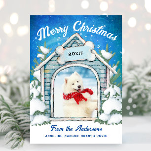 Adorable Pet Merry Christmas Family Photo Holiday Card