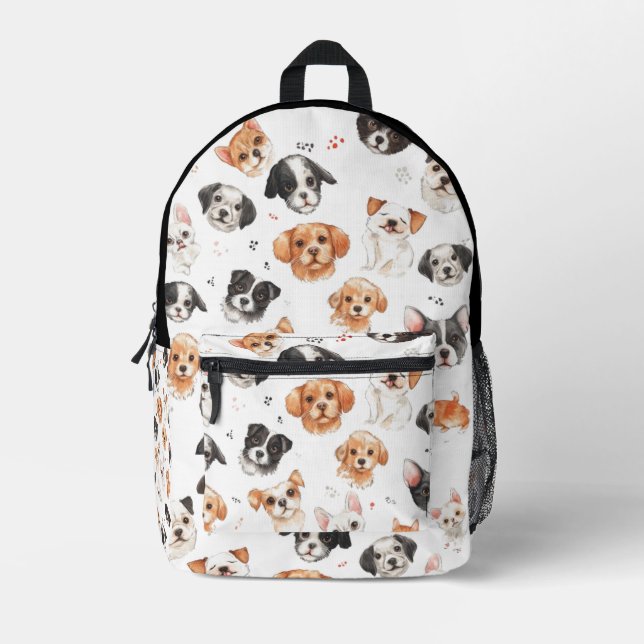 Adorable Pet Pattern Backpack  (Front)
