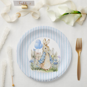 Adorable Peter Rabbit Baby Shower Boy Paper Plate