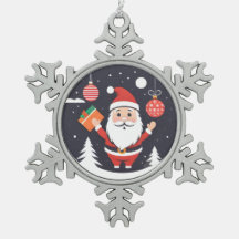 Adorable Pewter Christmas Santa