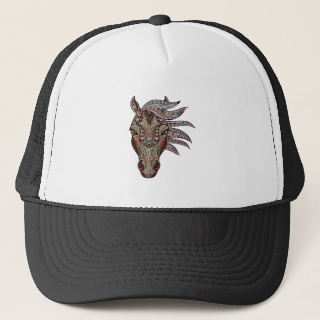 Adorable pfergekopf  metallised horse head trucker hat (Front)