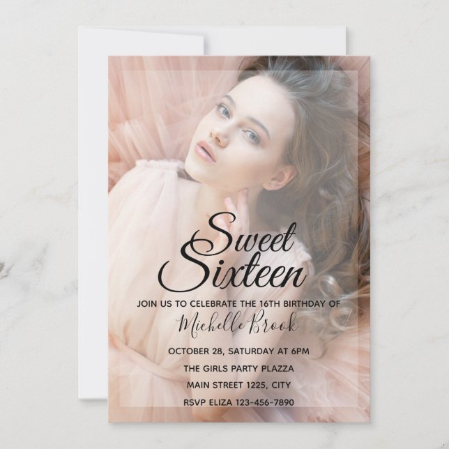 Adorable Photo Template - Sweet Sixteen (Front)