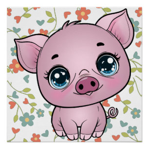 Adorable Piglet Print, Value (Matte) Poster