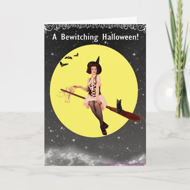 Adorable Pin-Up WItch Card (Front)