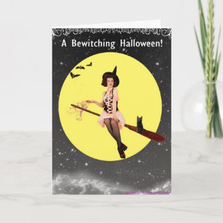 Adorable Pin-Up WItch Card
