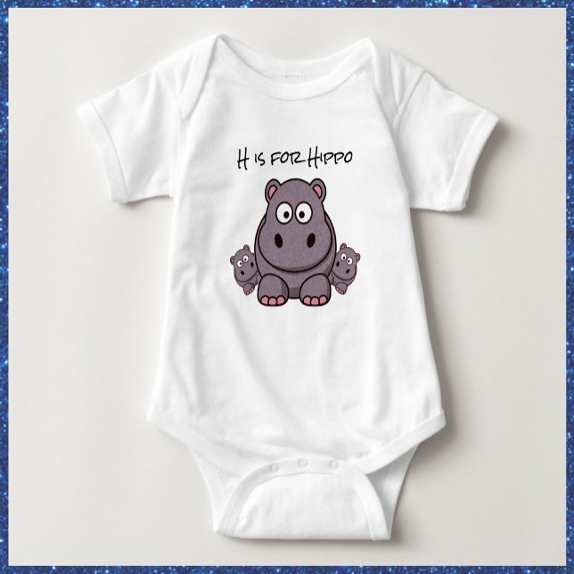 Adorable Pink and Grey Baby Hippo  Bodysuit (Creator Uploaded)