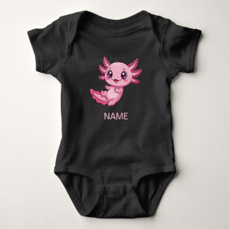 Adorable Pink Axolotl Baby Bodysuit