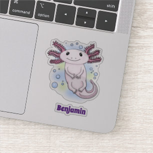 Adorable pink axolotl cartoon