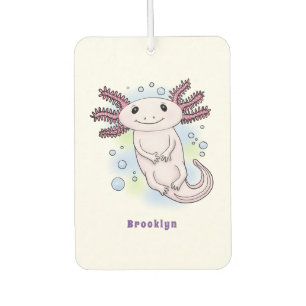 Adorable pink axolotl cartoon  car air freshener