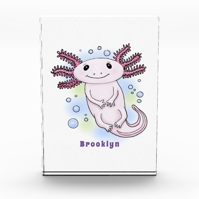 Adorable pink axolotl cartoon photo block (Front)