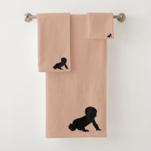 Adorable pink baby  bath towel set