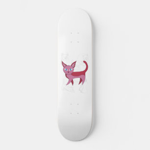 Adorable Pink Cat and Kitten Doodles Duvet Cover Skateboard