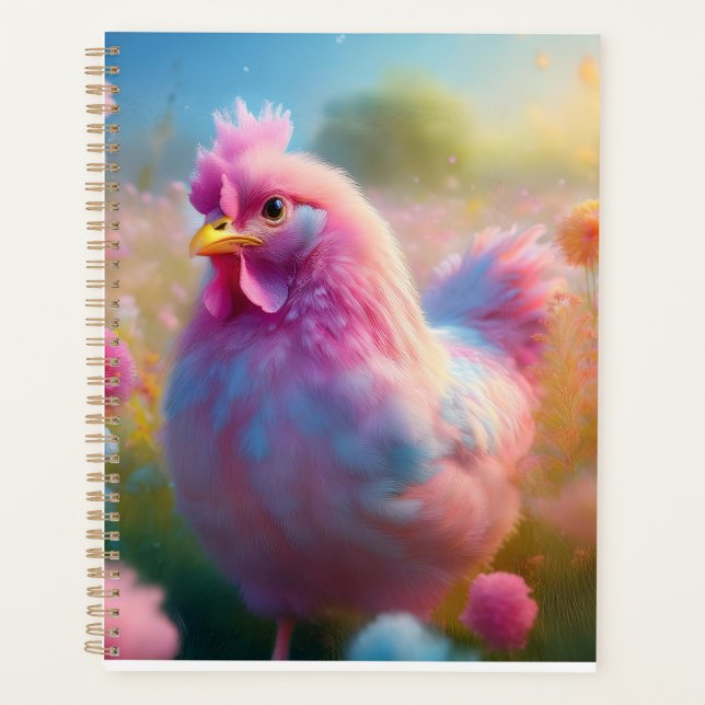 Adorable Pink Chicken Planner  (Front)
