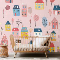 "Adorable Pink City Houses
