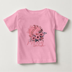 Adorable Pink Floral Pumpkin Autumn Baby Girl T-Shirt