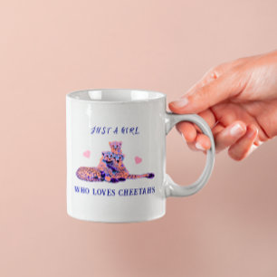 Adorable Pink Heart Feline Animal Print Mum Cub Coffee Mug