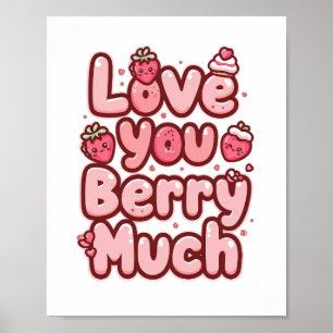 Adorable Pink "Love You" for Foodies Poster