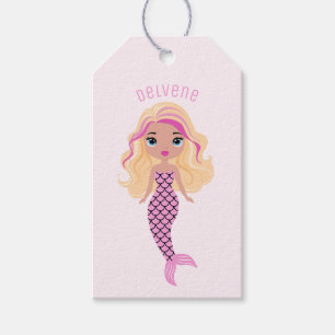 Adorable Pink Mermaid Gift Tags