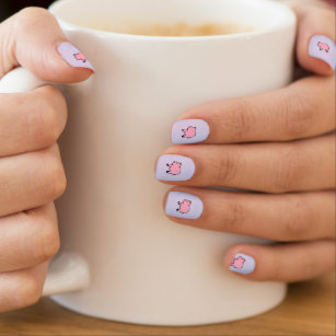 Adorable Pink Mini Pigs Minx Nail Art