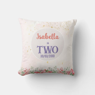 Adorable Pink & Purple Butterfly Birthday  Cushion