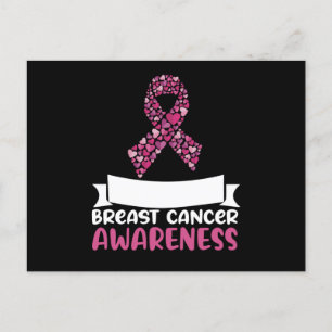 Adorable Pink Ribbon Breast Cancer Awareness Women Postcard
