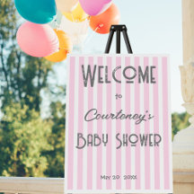 Adorable Pink Striped Baby Shower
