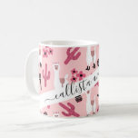 Adorable Pink White Llama Maraca Cactus Floral Coffee Mug<br><div class="desc">This cute and fun pattern is perfect for the trendy woman or girl. It features hand-drawn illustrations of bubblegum pink, white, and black llamas, patterned maracas, cactus, and flowers on top of a simple blush pink background. It's adorable, funny, playful, unique, and cool! ***IMPORTANT DESIGN NOTE: For any custom design...</div>