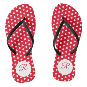 Adorable Pink with Black Polka-Dots Monogrammed Thongs
