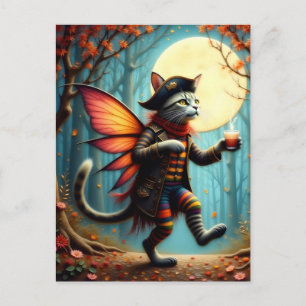 Adorable Pirate Kitty Fairy Postcard