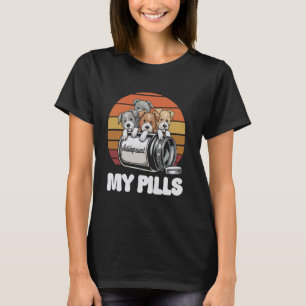 Adorable Pitbull My Pills Antidepressant Puppies T-Shirt