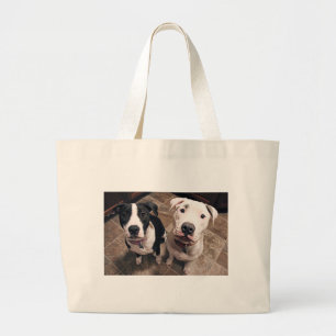 adorable pitbull puppies dogs large tote bag