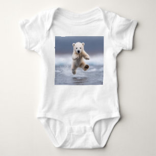 Adorable Polar Bear Cub Baby Bodysuit