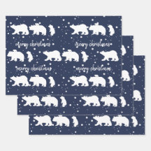 Adorable Polar Bear Family Christmas Blue