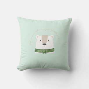 Adorable Polar Bear Illustration  Cushion