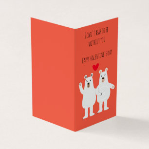 adorable polar bear pun valentine's day card