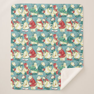 Adorable Polar Bears Sherpa Blanket