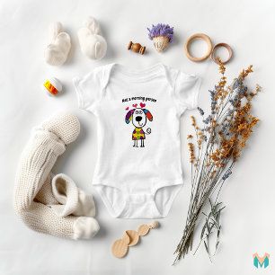 Adorable Polka Dot Puppy Art Baby Bodysuit