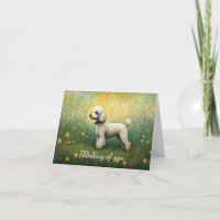 Adorable Poodle In Meadow Thinking Of You