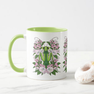 Adorable Praying Mantis And Mountain Laurel  Mug
