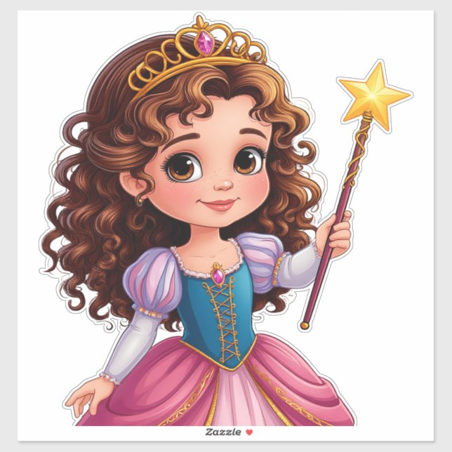 Adorable Princess Holding Magic Wand (Sheet)