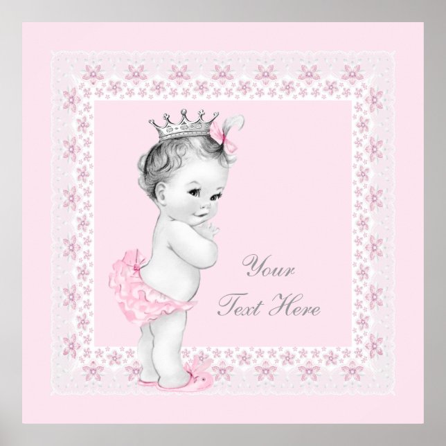 Adorable Princess Pink Baby Girl Poster (Front)