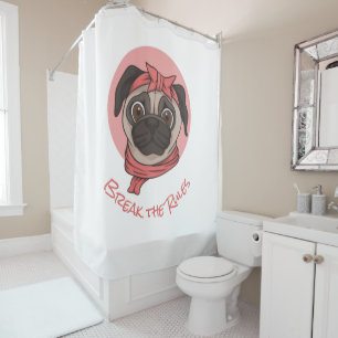  Adorable Pug Decor Shower Curtain