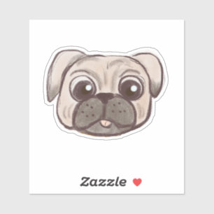 Adorable pug face illustration
