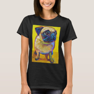Adorable Pug Puppy on Yellow Classic T-Shirt 250
