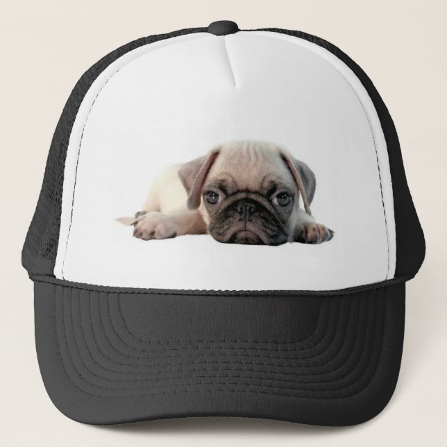 adorable pug puppy trucker hat (Front)